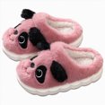 thumbnail image 6 of Cdudpw Kids Slippers Soft Fluffy House Shoes for Girls Boys Non-Slip Rubber Sole Cozy Fleece Slides Indoor Outdoor(W228-Watermelon Red), 6 of 7