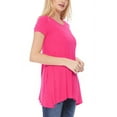thumbnail image 2 of Women's Casual Short Sleeve Relaxed Fit Round Neck Side Pockets Tunic Top, 2 of 4