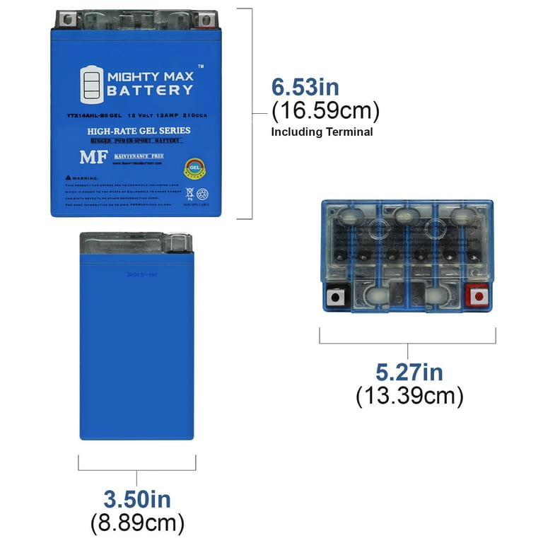 Mighty Max Battery, Motorcycle Battery, 12V 12AH Gel - Walmart.com