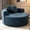 Blue, variant on Arouseden 54" Black Oversized Round Chaise Lounge Chair Indoor,Upholstered Single Sofa Chair with Curved Armrest and Backrest,Boneless Deep Seat Round Chairs for Living Room