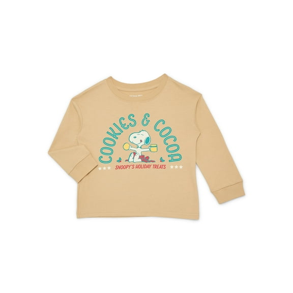 Snoopy Toddlers' Holiday Graphic Tee with Long Sleeves, Sizes 12M-5T