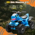 thumbnail image 3 of SUSIELADY 12V Kids Dinosaur Ride on ATV, Quad 4 Wheeler Dinosaur Design, Electric Ride on Toy, Music Early Education Function, Power Display, Safe Driving, Outdoor Toy for Boys Girls Aged 2-6, Blue, 3 of 8