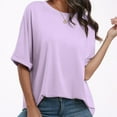 thumbnail image 3 of Womens Short Sleeve Oversized Tops Summer Crew Neck Loose Casual Tee T Shirt Casual T Shirt Loose Casual T Shirt Shirts for Women Tall Long Sleeve Spandex Shirt Women T Shirts Spandex Active Womens, 3 of 6