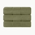 thumbnail image 3 of Superior Zero Twist Cotton Waffle Border Bath Towel Set of 3, Forest Green, 3 of 11