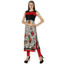 Indian Bollywood Kurta Women Rayon Printed Ethnic Kurti Casual Top Tunic Dress