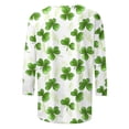 thumbnail image 5 of YWDJ St Patricks Day 3/4 Length Sleeve Womens Tops Green Crew Neck Polyester Casual St. Patricks Day Blouse Tops for Irish Themed Gifts 2XL, 5 of 5