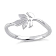 thumbnail image 3 of 925 Sterling Silver Oxidized Platinum Plated Leaf Women Valentines Day Gifts Ring, 3 of 4