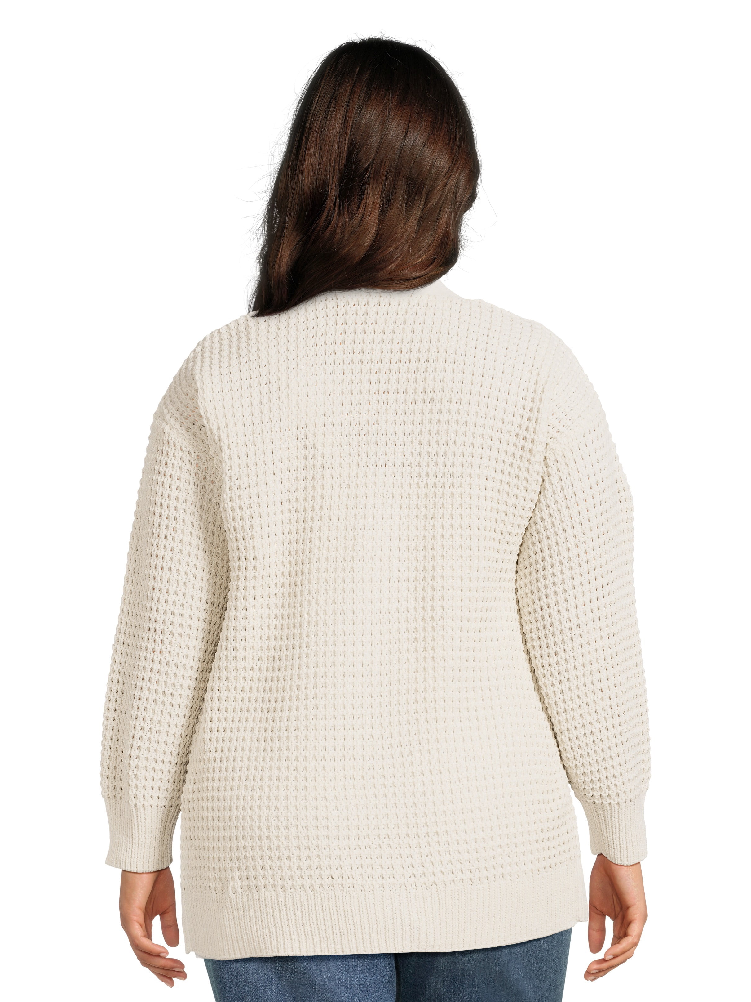 Time and Tru Women's Chenille Cardigan Sweater, Midweight, Sizes XS-XXXL