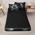 thumbnail image 4 of Metsweet Gothic Dragon Zipper Full Size Comforter Sets with Fitted Sheet and 2 Pillowcases, Magical Wildlife Zipper Bedding Set, Black Gray White,4pcs,Black Reversible, 4 of 6