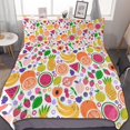 thumbnail image 1 of HAHDAXIA Fruit Summer Bedding Solid Comforter Set for All Seasons,3 Pieces(1 Comforter+2 Pillowcases),Soft Microfiber Bedding Set Full(79"x90"), 1 of 7