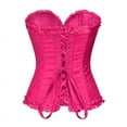 thumbnail image 3 of Povozer Corset Tops for Women, Bustier Shapewear Lingerie, Lace Waist Push up Bodysuit(RD3,XS), 3 of 3