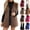 Brown, variant on Lovzfmll Winter Coats for Women, Solid Color Sleeveless Vest, Stand Collar Faux Fur Plush Jacket, Winter Clothing