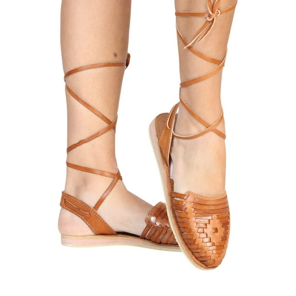 Handmade Huarache - Alpargata Style - 100% Cowhide Leather - Natural color 602367