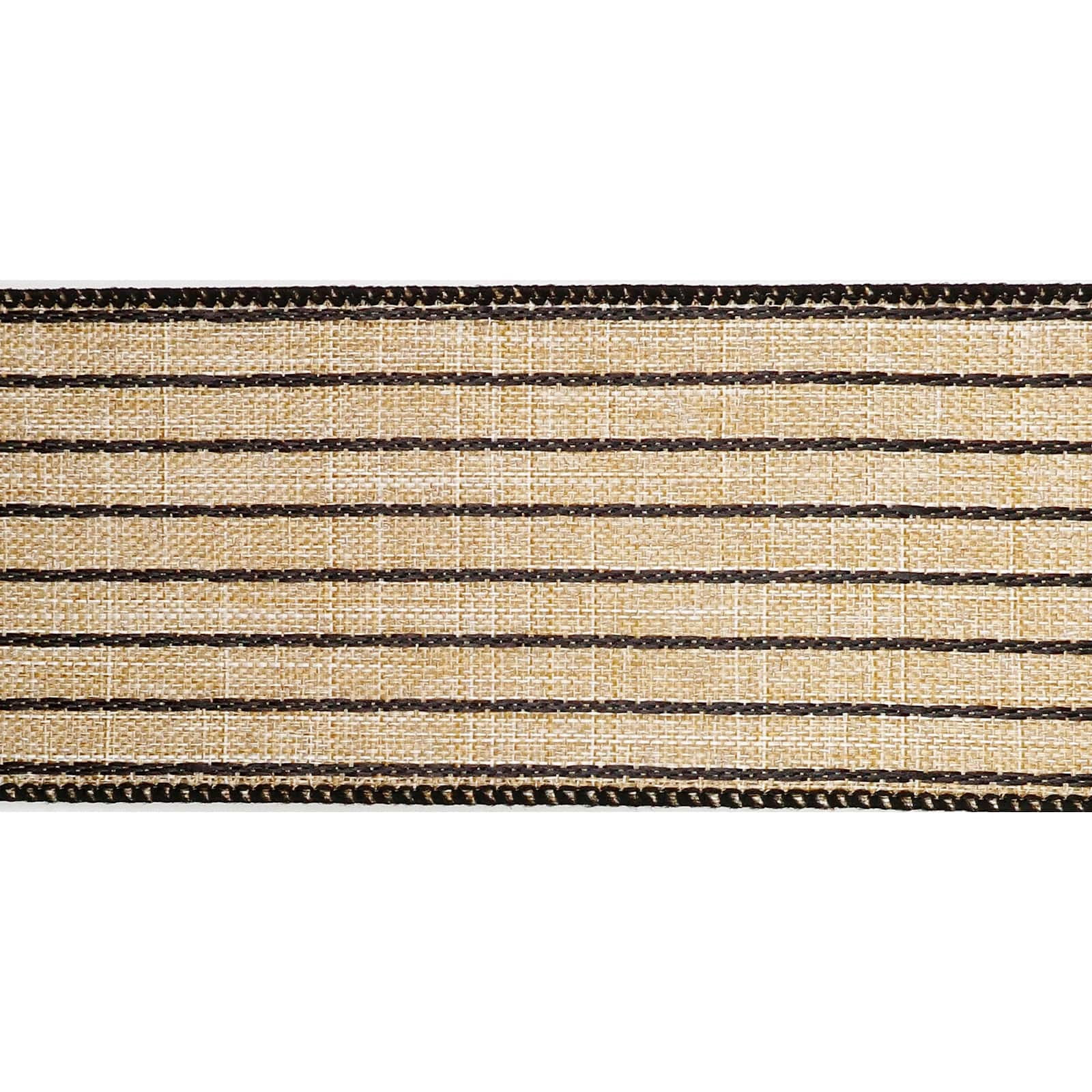 12 Pack: 2.5" x 25ft. Faux Linen Wired Pinstripe Ribbon by Celebrate It