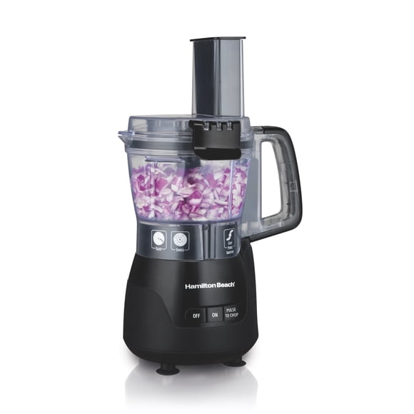 Hamilton Beach Stack & Snap Robot culinaire et mélangeur 4 tasses, lame en acier inoxydable, impulsion, 250 W, noir, 70510