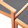 thumbnail image 3 of vidaXL Patio Chair with Footrest Gray Solid Wood Eucalyptus and Textilene, 3 of 6