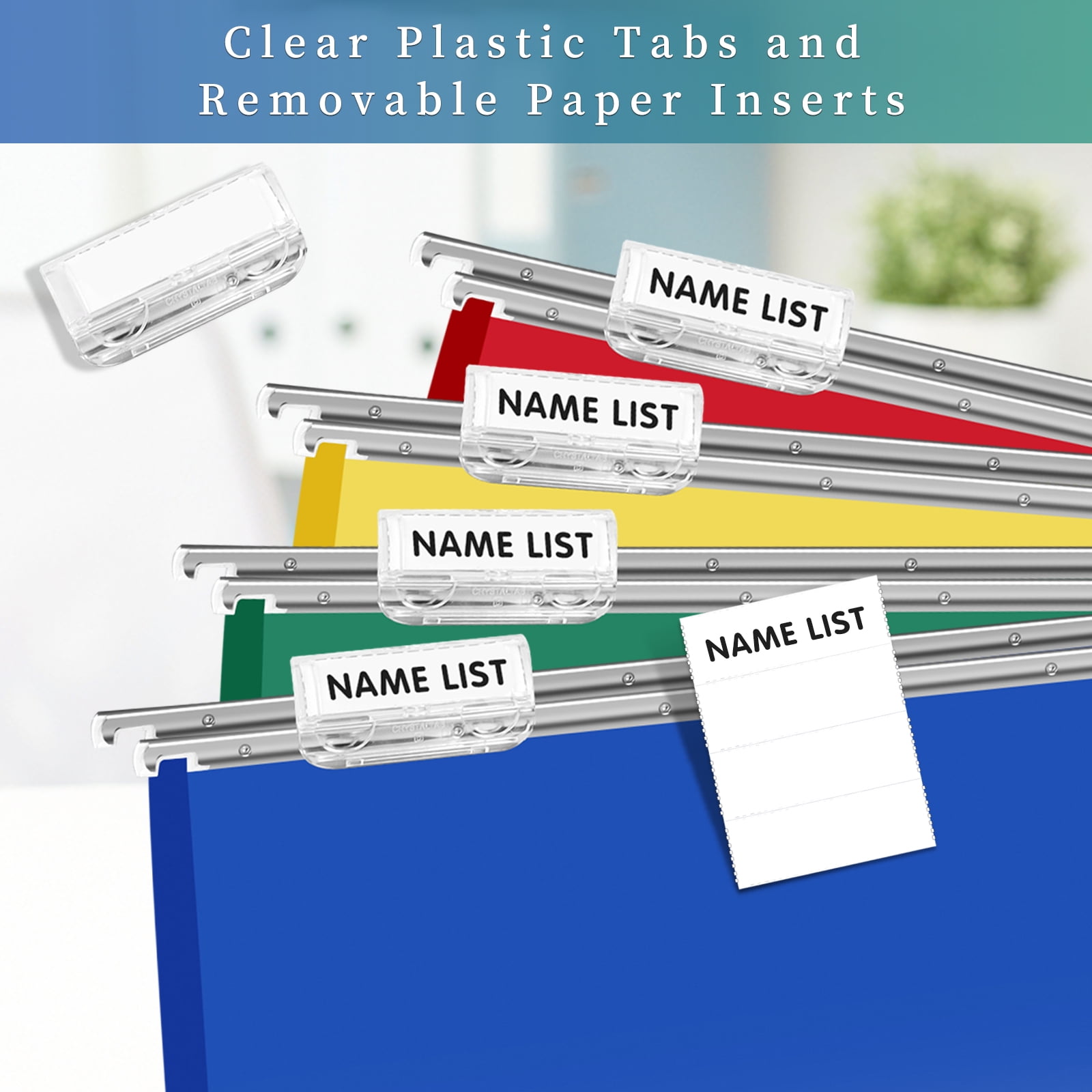 ViVin Heavy Duty Plastic Hanging File Folders with Metal Hook, 1/5-Cut Adjustable Tabs, File Cabinet Folders, Letter Size, School Supplies 20 per Box Assorted