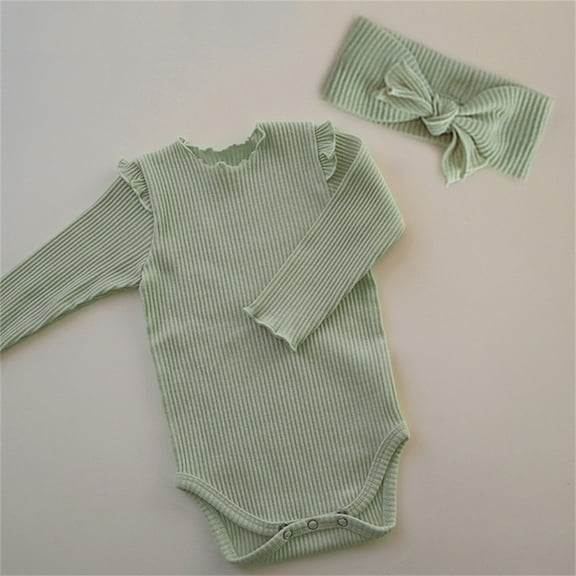 Aayomet Baby Winter Romper Baby Bodysuit Short Sleeve One-Piece Baby Clothes for Baby Boy and Girls,Green 1-2 Years