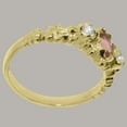 thumbnail image 3 of LBG British Made 9k Yellow Gold Natural Pink Tourmaline & Cubic Zirconia Womens Engagement Ring - 33 size options - Size 4.5, 3 of 8