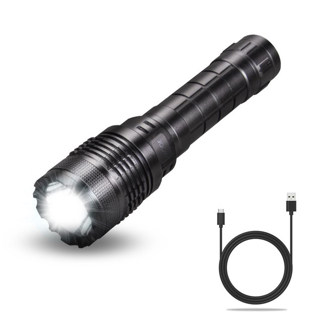 Flashlight LED Durabilidad Recargable Enfoque ajustable fácil de usar Portátil Antorcha Alta Concentración Luz de deslumbramiento al aire libre Guardurnaity OD019865-00