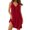 Red, variant on Women's Fashion Casual Sleeveless Solid Color V-Neck Short Evening Dress, Elegant and Sexy for Parties and Special Occasions, Figure-Flattering Design with Stylish Detail,Coffee S