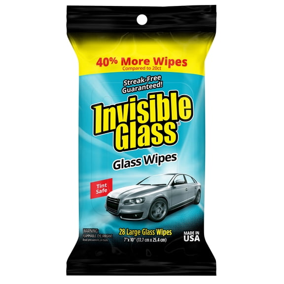 Invisible Glass 90169 Large Glass Cleaning Wipes 28-Count Flat Pack
