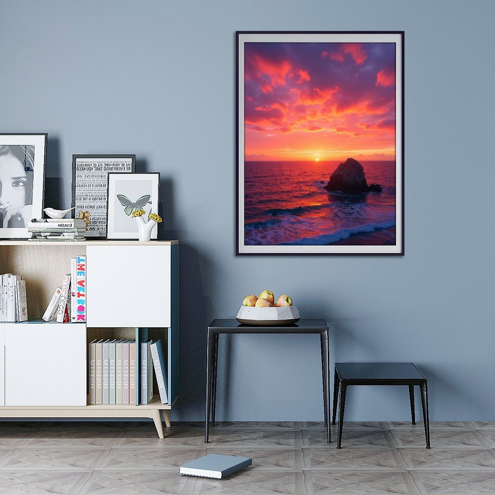 Diamond Art Kit for Adults, Ocean Sunset Sky Rock Waves Diamond Painting for Adults Beginners, DIY Diamond Art Painting Kits, 5D Diamond Painting Crafts for Home Decor 12x16 Frameless