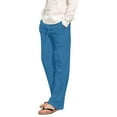 thumbnail image 3 of Mens Linen Pants All Season Casual Pants for Men Elastic Drawstring Waist Straight Leg Beach Trousers with Pocket Breathable Lightweight Men Pants Blue XXXL, 3 of 7