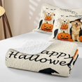 thumbnail image 4 of Homewish Golden Retriever Dog Bed Spread Queen,Happy Halloween Print Queen Coverlet Set,Cream,Pumpkins Decor,3 Pieces, 4 of 7