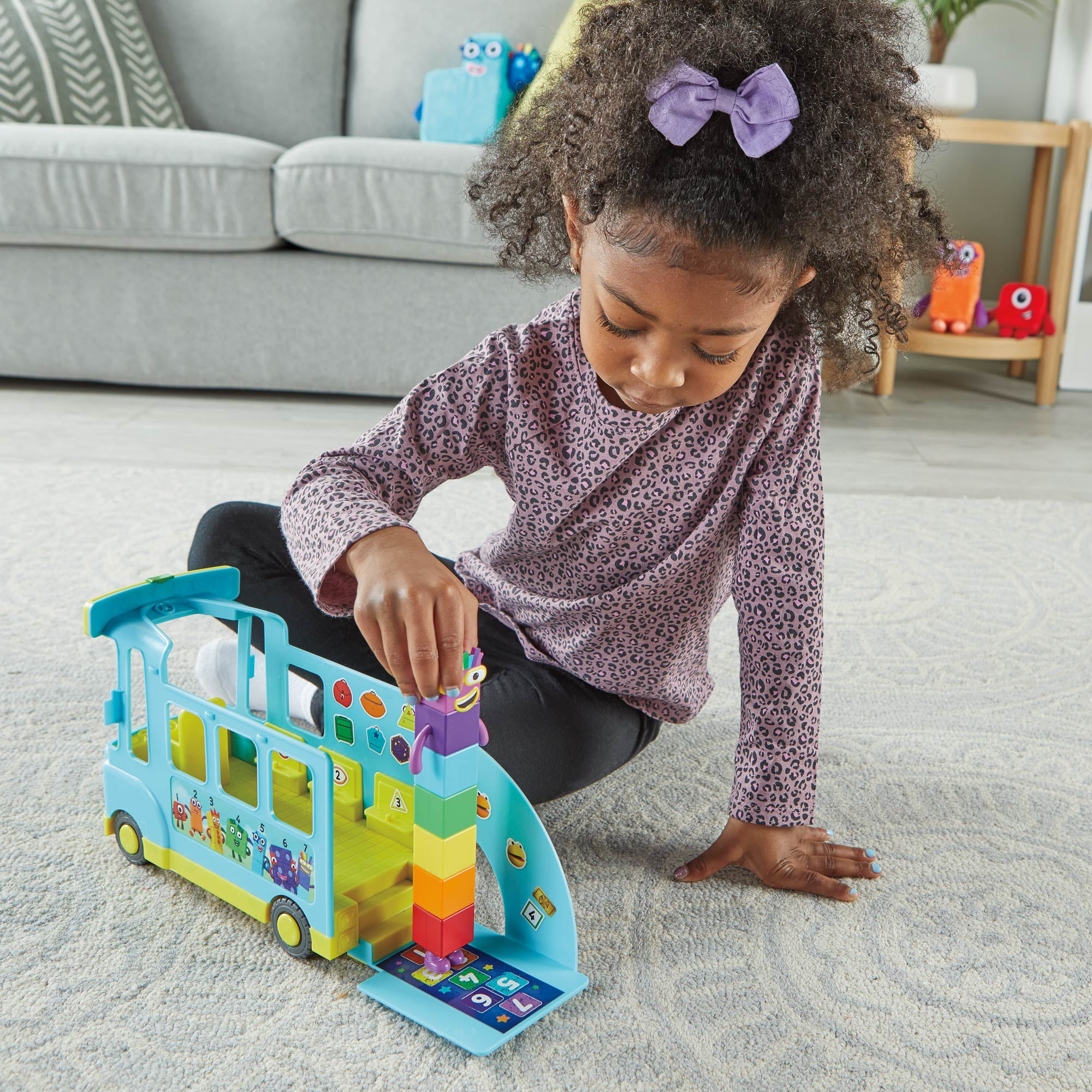 hand2mind Numberblocks Rainbow Counting Bus, Toy Vehicle, Play Figure Playsets, Ages 3+ (3 Pieces)