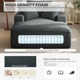 thumbnail image 3 of 50 Inch Chaise Lounge Chair Indoor, Oversized Corduroy Upholstered Boneless Sofa Bed, Deep Seat Sleeper Couch Reading Chairs, Cloud Sofas Couches for Living Room, No Assembly Required (Dark Grey), 3 of 7