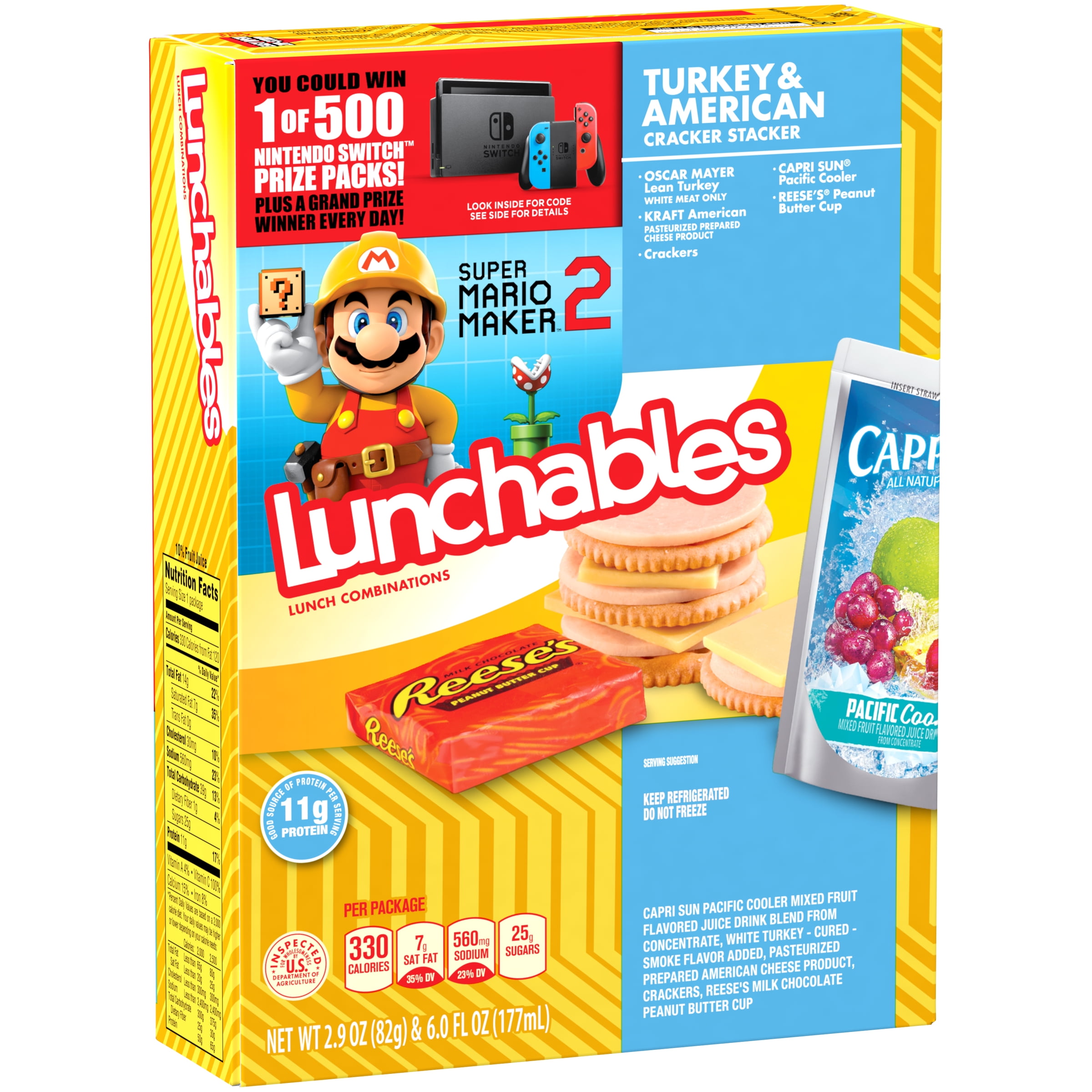 Lunchables Lunch Combinations Turkey & American Cracker Stackers, 8.9 oz Box