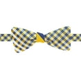 thumbnail image 2 of Countess Mara Mens Check Self-tied Bow Tie, Blue, One Size, 2 of 2