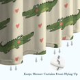 thumbnail image 6 of Beige Crocodiles Hearts Pattern Shower Curtain 36"x72" ,Bathroom Decorative Shower Curtains Set with 12 Hooks,Modern Waterproof Washable Shower Curtain, 6 of 6