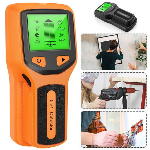 5 in 1 Studs Finder Electric Wall Scanner Metal Wood AC Voltage Live Wire Wall Detector with LCD Display
