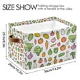 thumbnail image 4 of Yayeee 2 Pack Canvas Storage Basket with Handles for Shelves Fabric Bins Closet Organizer, Green Vegetables Pattern, 4 of 8