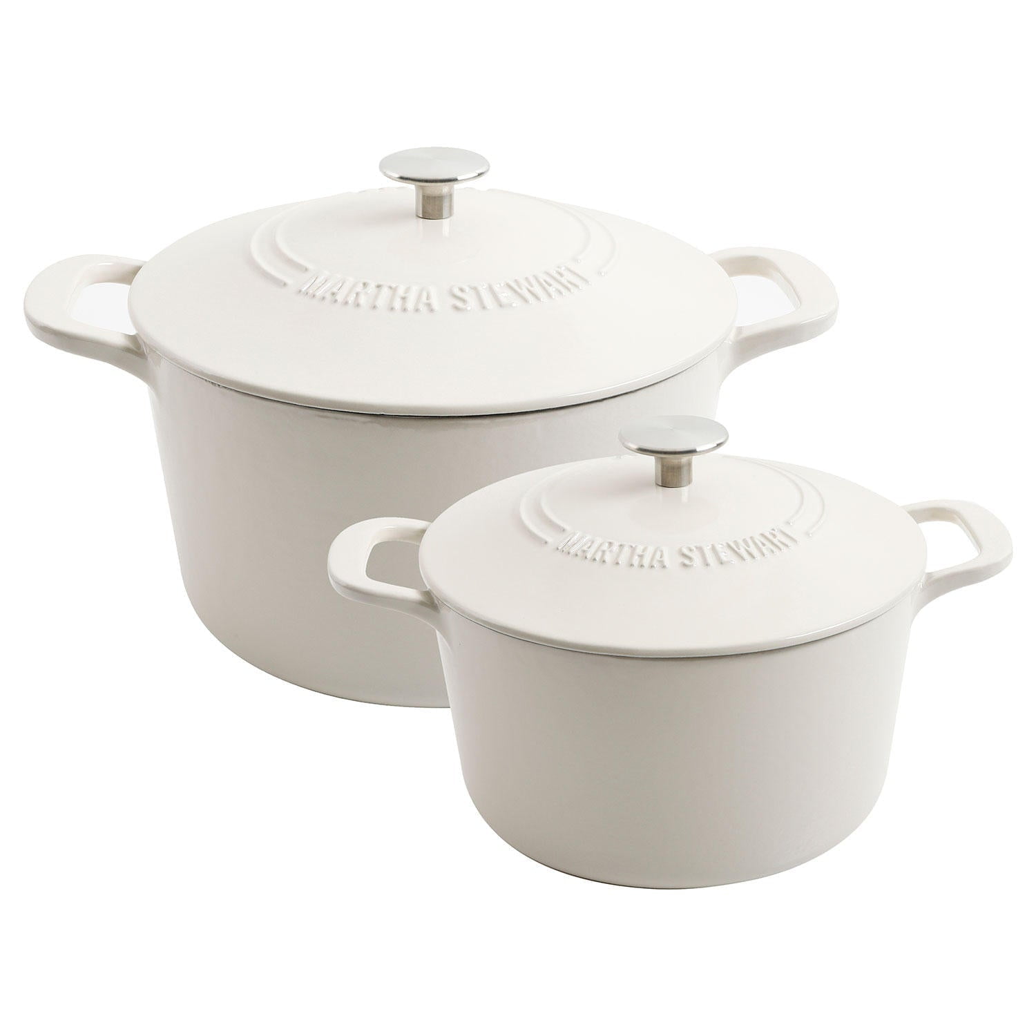 Martha Stewart 4-Quart and 7-Quart Enamel on Cast Iron Dutch Ovens, 2 Pack  (Assorted Colors) – dealwake