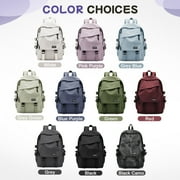 Aesthetic School Backpack Waterproof Black Bookbag College High School Bags for Students Lightweight Casual Daypack Laptop Backpacks for Men Women