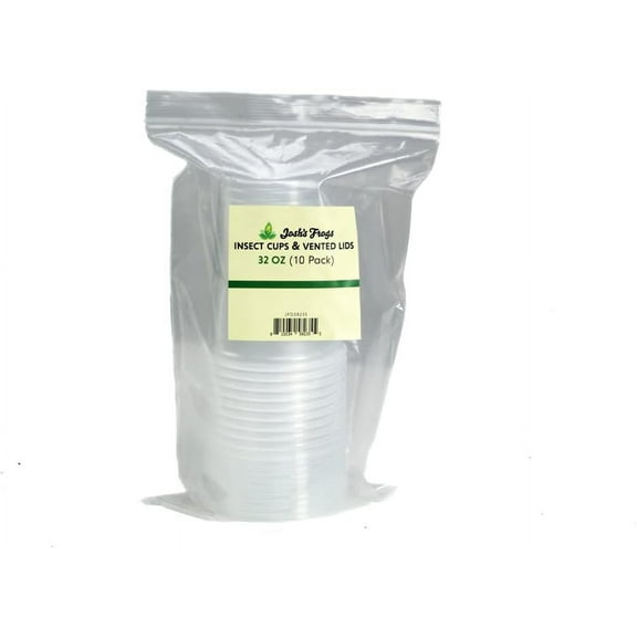 Josh's Frogs 32 oz Fruit Fly Cup and Vented Lid- 10 Pack