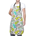 thumbnail image 3 of Goofa Funny Dinosaurs on Stripes Printed Waterproof Apron 33" Chef Aprons for Men Heavy Duty Chemical Work Apron Adjustable Bib Apron, 3 of 9