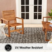 Nicole Miller New York Patio Country Danica Transitional Geometric Indoor/Outdoor Area Rug, Black/Grey, 1'9x2'11