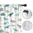thumbnail image 4 of Blackout Kids Curtains,White Cartoon Dinosaurs Triangles Plants Pattern Childrens Insulated Curtains Set Of 2,Bedroom Essentials,Toddler Room Decor 42"x54", 4 of 5