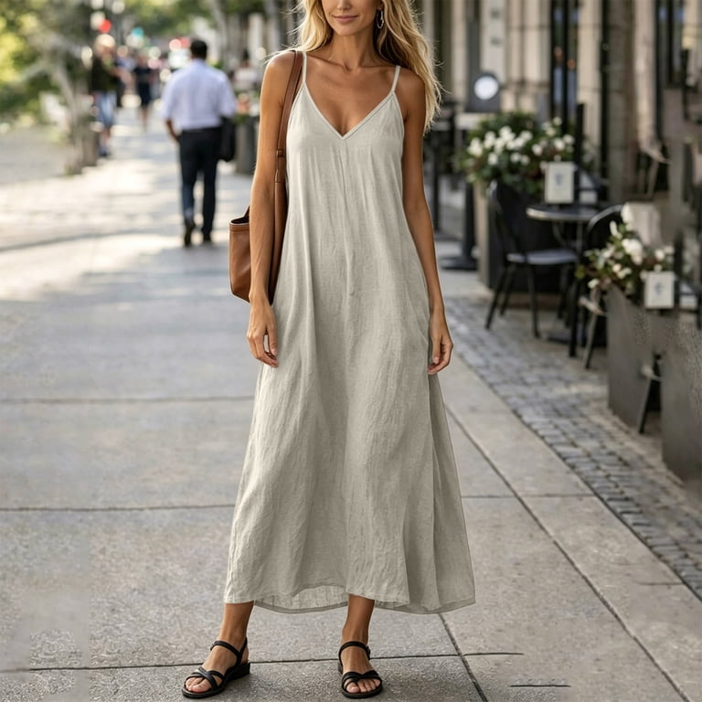 casual halter dress maxi 100% Cotton Tomato Red Halter Maxi Dress - All Dresses