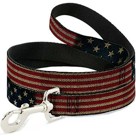 UPC: 0700146261852 | Buckle-Down Pet Leash  Dog Leash  Vintage US Flag Stretch  6 Feet Long 1.0 Inch Wide