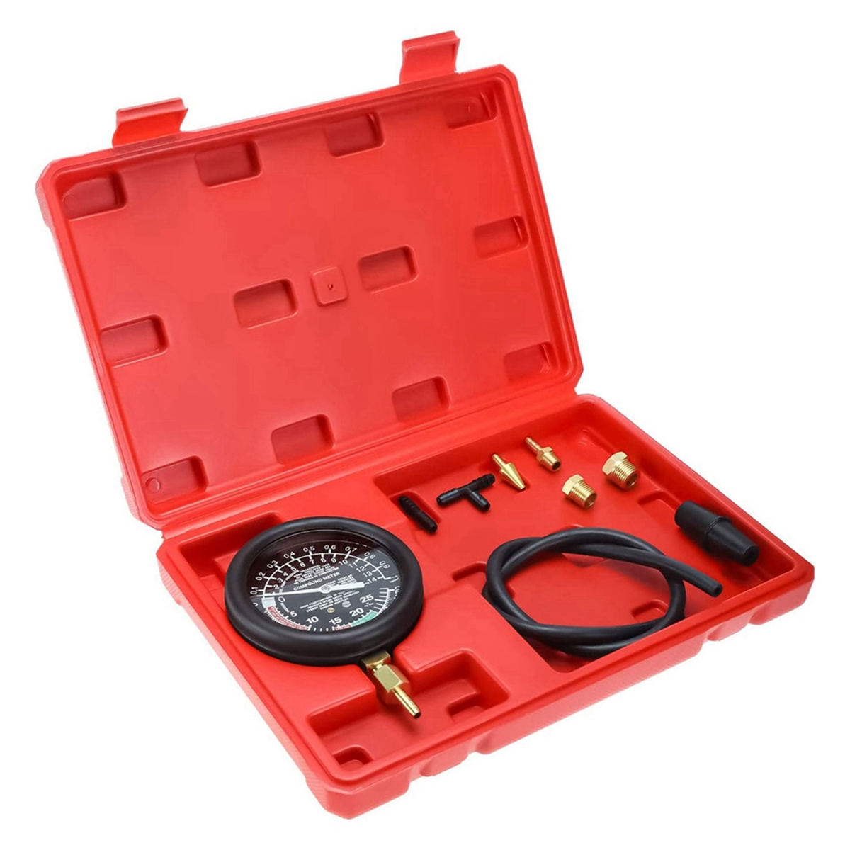 Car Vacuum and Pump Tester Gauge Kit, Pump and Vacuum Tester Gauge, Leak Carburetor Pressure Diagnostics