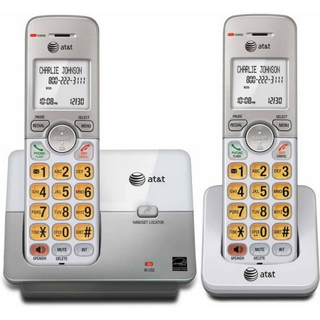- AT&T EL51203 DECT 6.0 Phone with Caller ID/Call Waiting, 2 Cordless Handsets, Silver