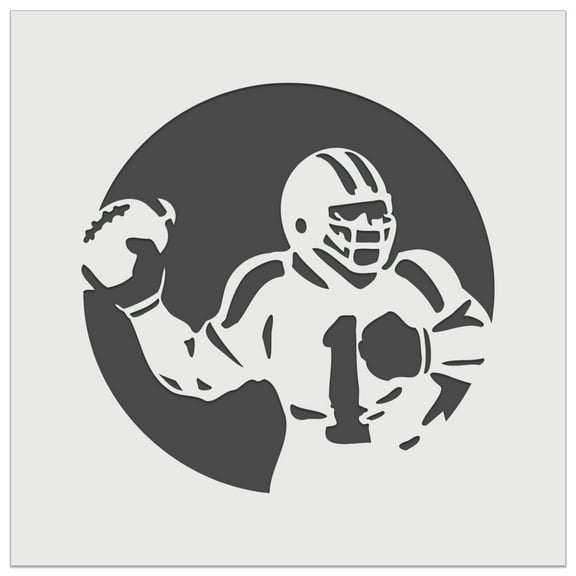 American Football Quarterback Throwing Ball DIY Cookie Wall Craft Stencil - 5.5 Inch