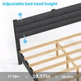 thumbnail image 5 of Zimtown Twin Platform Upholstered Bed Frame with Soft Adjustable Headboard, Wooden Mattress Foundation,No Box Spring Needed, Dark Gray, 5 of 7