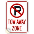 thumbnail image 1 of No Parking Symbol Tow Away Zone Sign, 10x7 Vinyl Sticker, 1 of 1