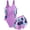 ZY11-Purple, variant on Girls Swimsuits Bathing Suit 1Piece Bathing Suit Kids Summer Bikini Swimwear With Shorts Sport Seaside Swimwear,Size 8 Years-9 Years